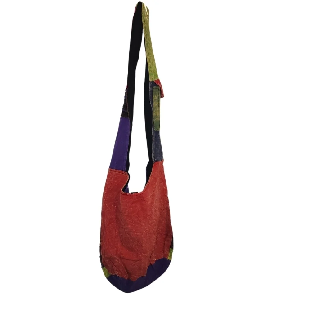 Kantha Handmade Cotton Patchwork Hippie Hobo Shoulder Crossbody Bag, NWT